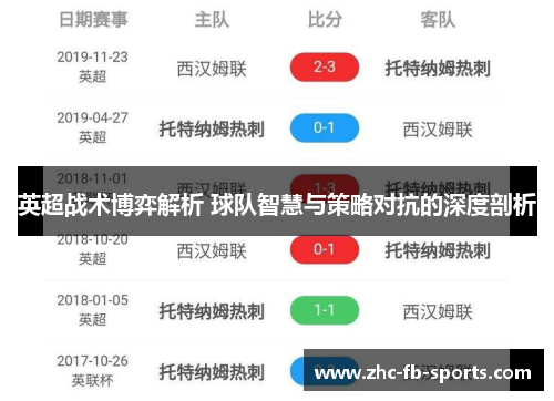 英超战术博弈解析 球队智慧与策略对抗的深度剖析